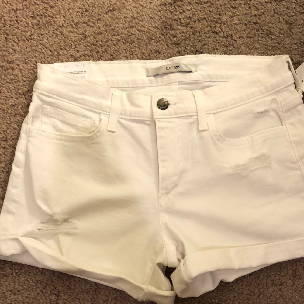 White jean shorts